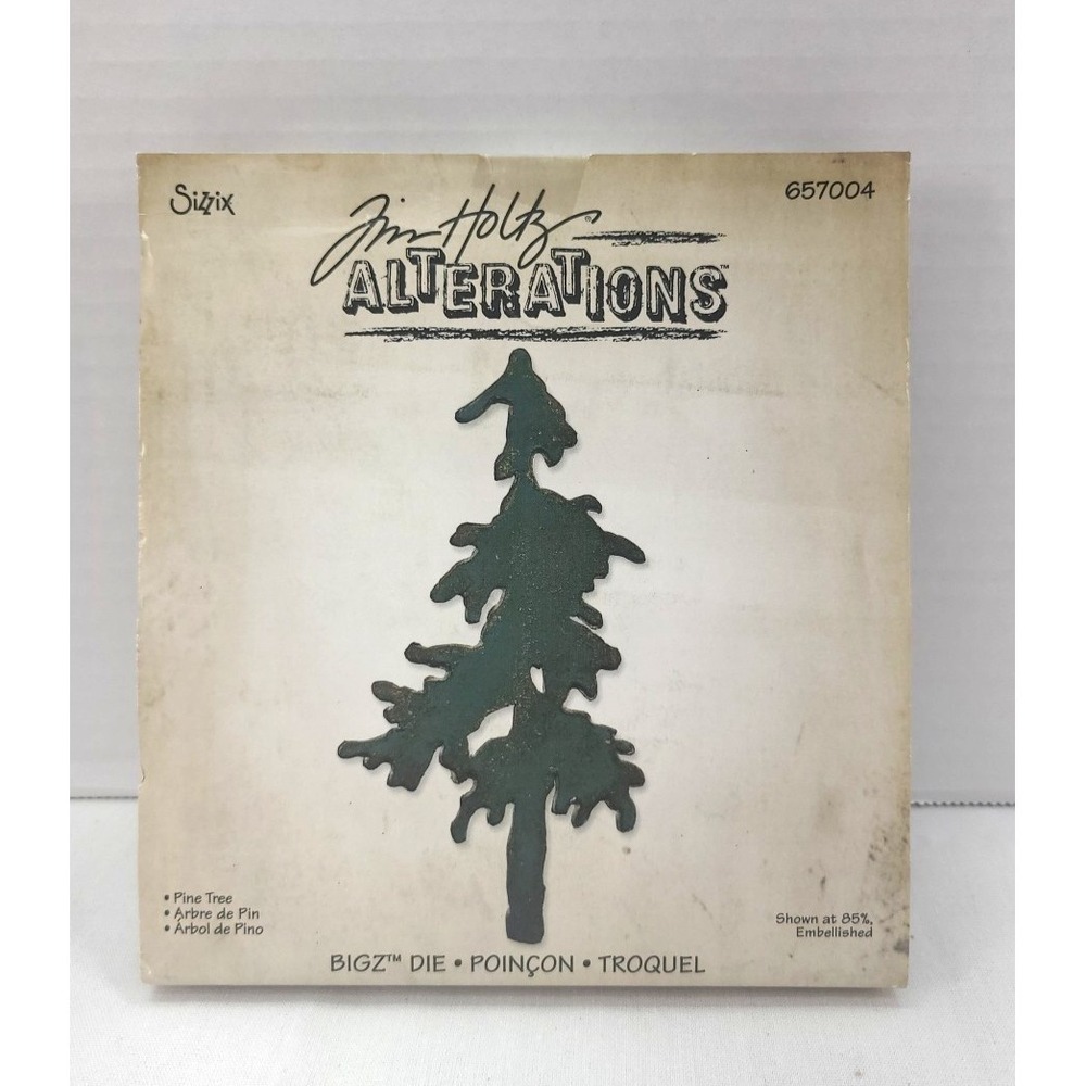 Sizzix Bigz Die Tim Holtz Alterations  Pine Tree 657004 Scrapbook Craft Supplies